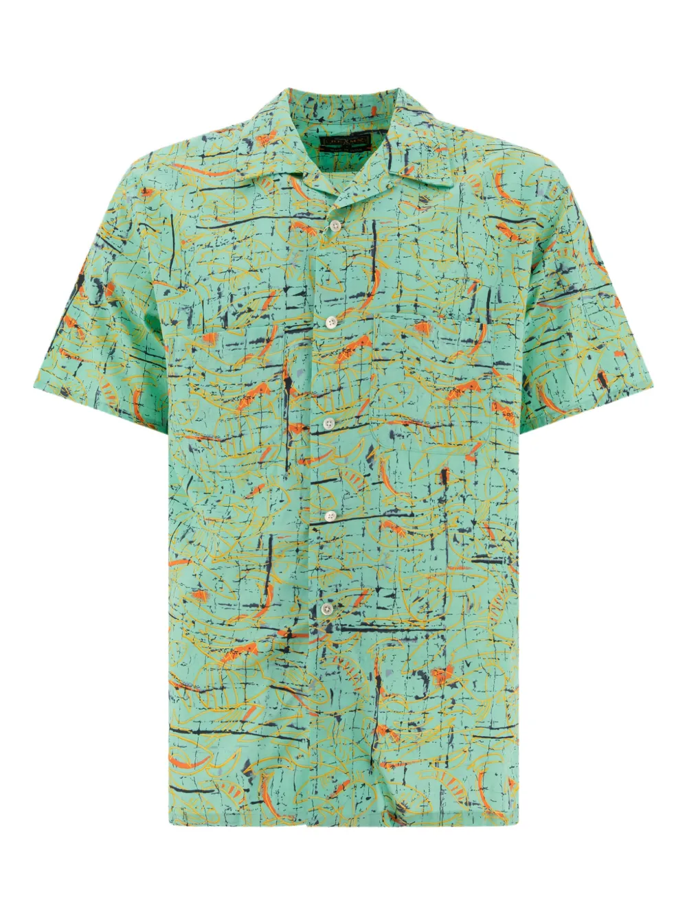 BEAMS PLUS abstract-print short-sleeve shirt Groen