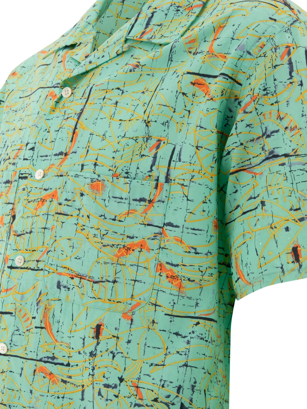 BEAMS PLUS abstract-print short-sleeve shirt Groen