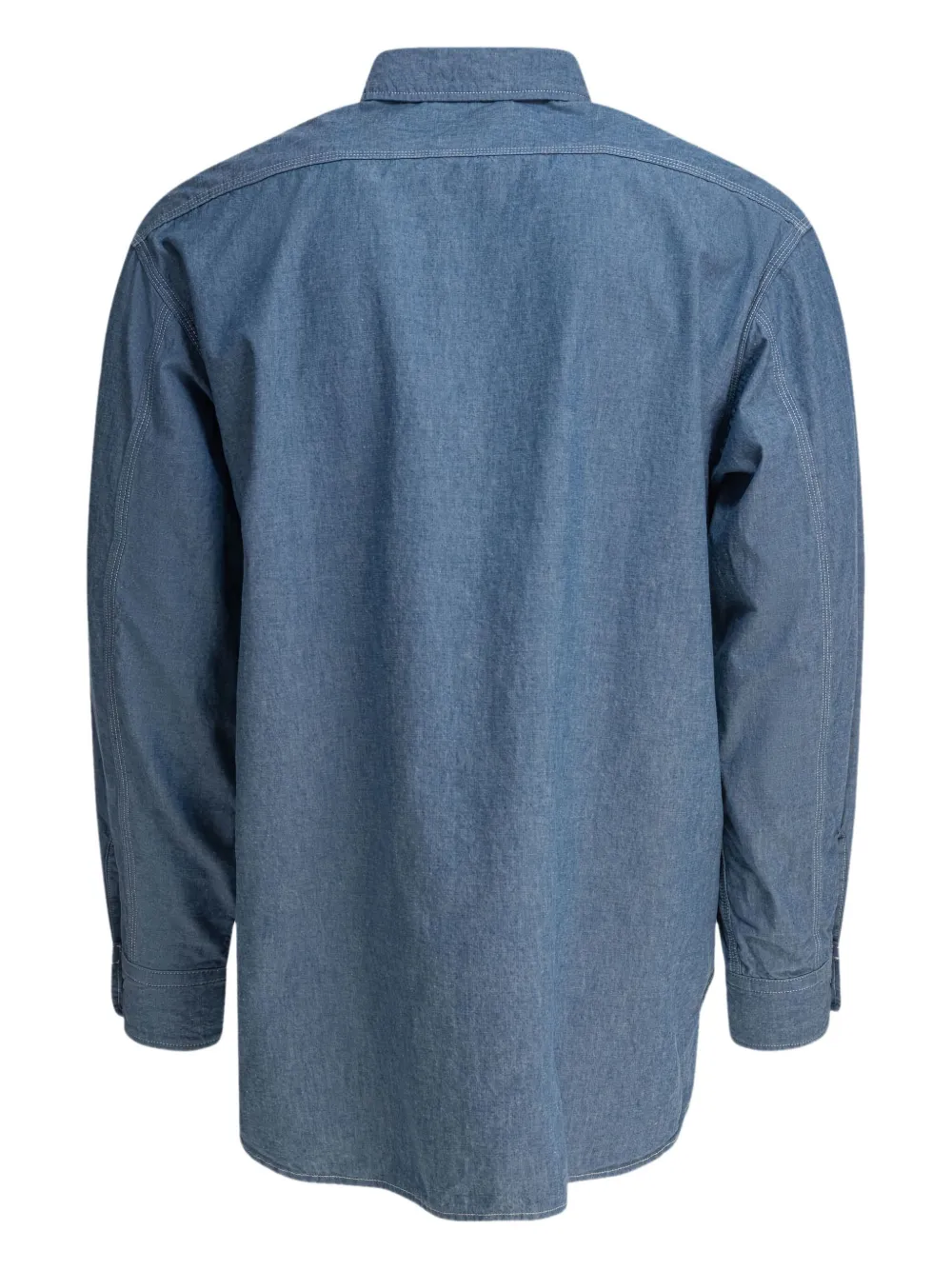  Beams Plus Patch-pocket Cotton Shirt - Blue 