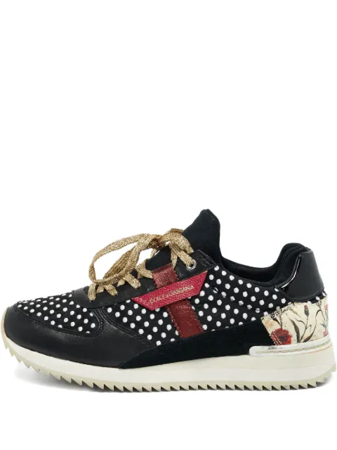 Dolce & Gabbana Pre-Owned polka-dot floral sneakers