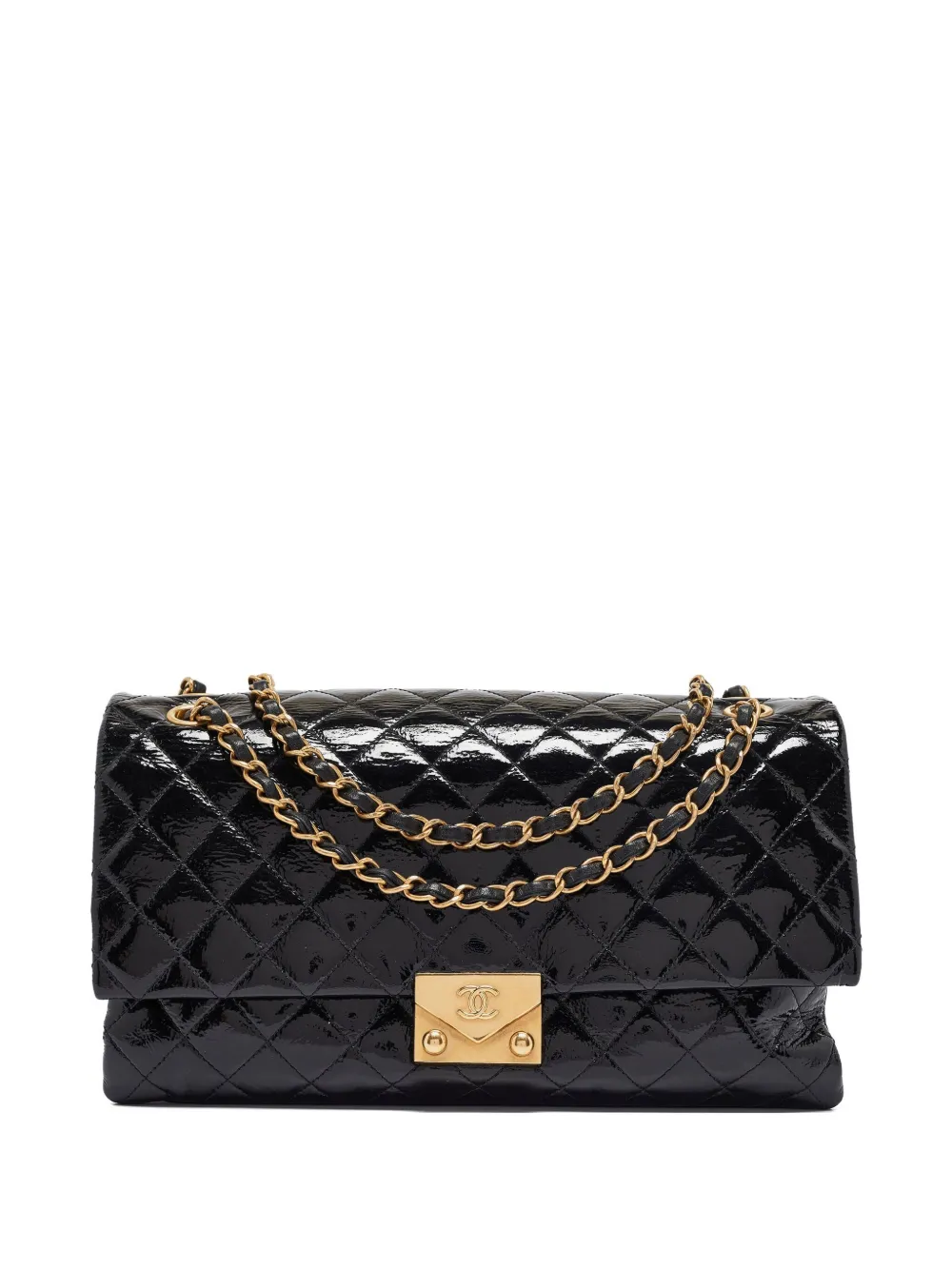 CHANEL Pre-Owned エナメルレザー ショルダーバッグ - ブラック CHANEL Pre-Owned エナメルレザー ショルダーバッグ - ブラック