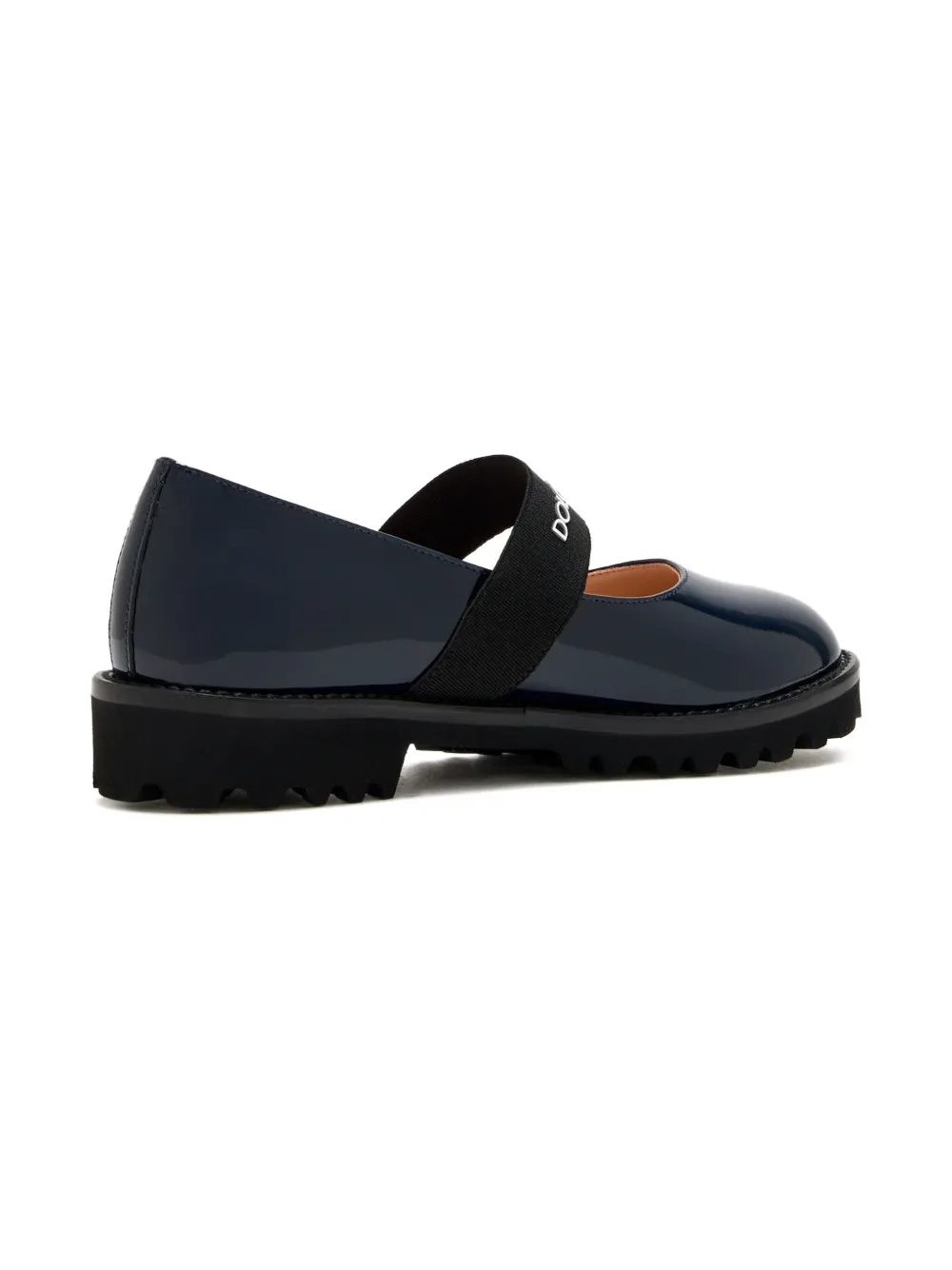 Dolce & Gabbana Kids patent-leather ballerina shoes Blue