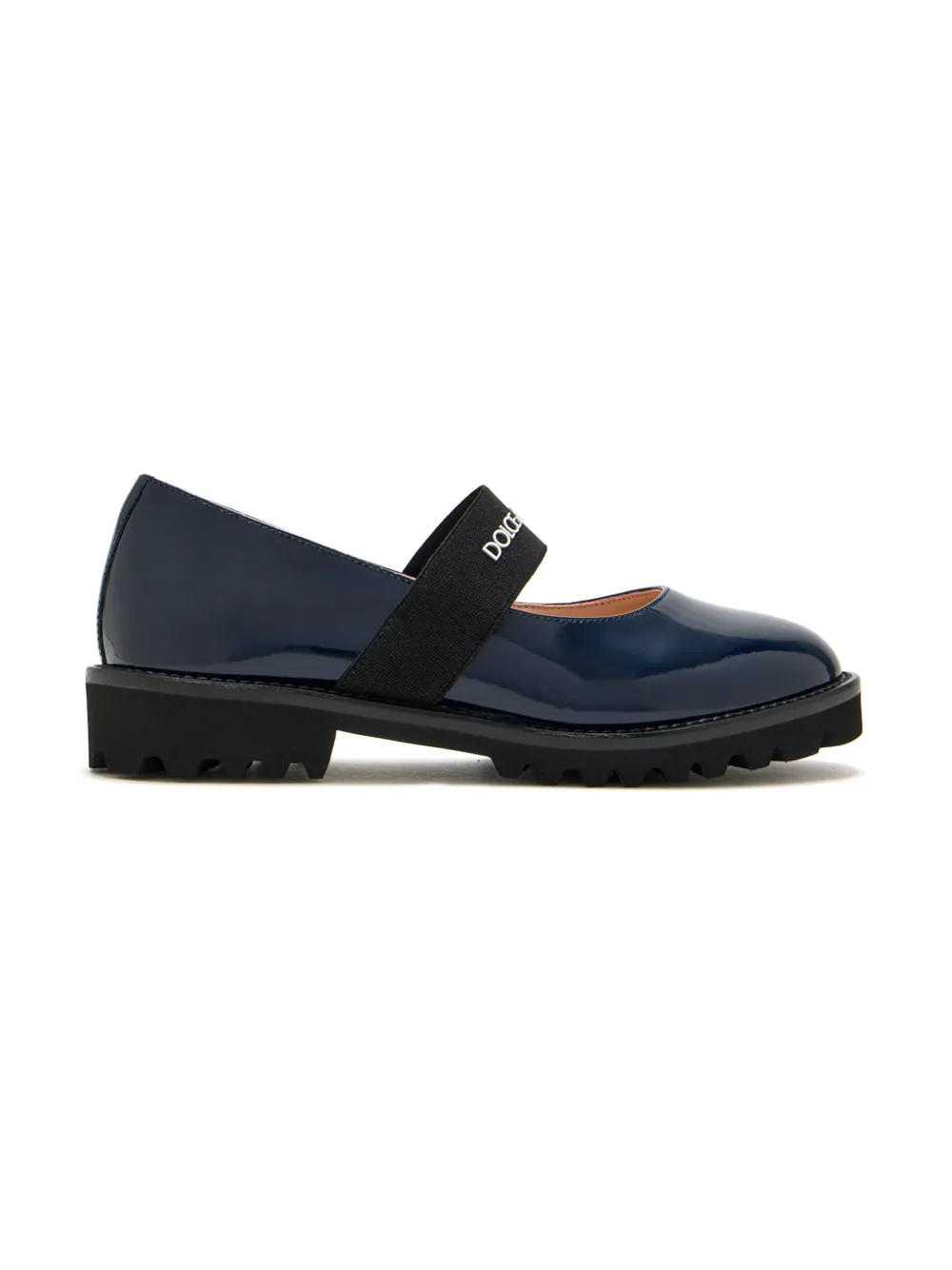 Dolce & Gabbana Kids patent-leather ballerina shoes Blue