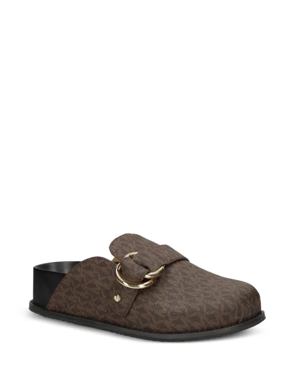 Michael Michael Kors Jaden Monogram Mules Brown FARFETCH