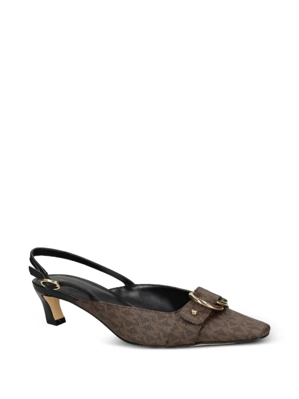 Michael Michael Kors Jaden Slingback kitten-heel Pumps Brown FARFETCH PH