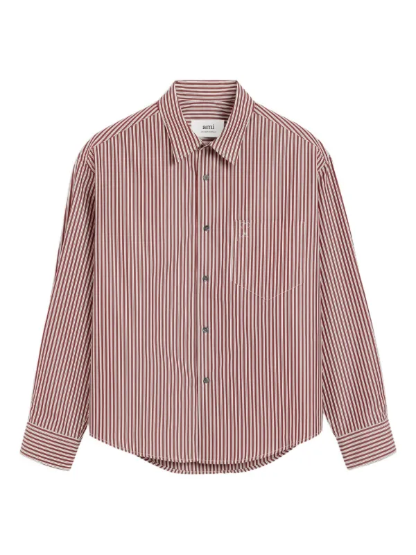 AMI Paris Ami De Coeur ストライプ シャツ | レッド | FARFETCH JP