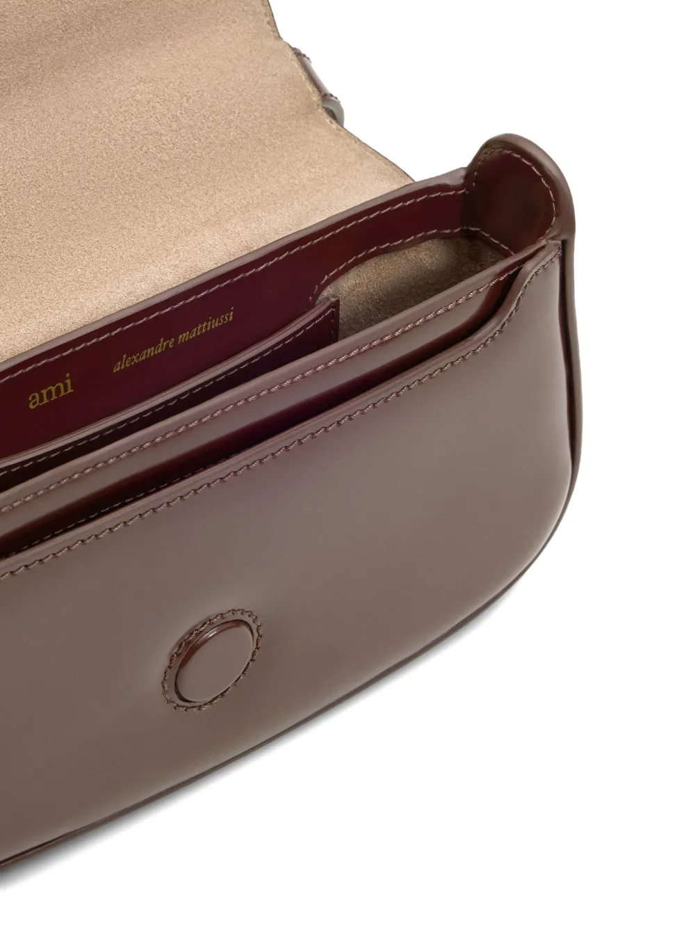 AMI Paris Kleine Paris leren crossbodytas Rood