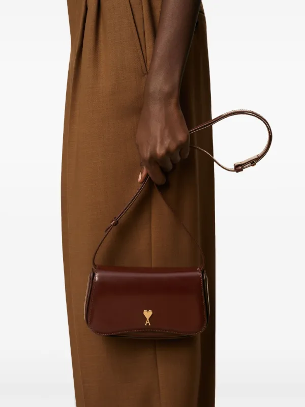 ショルダーバッグ・ポシェット Paris Paris Crossbody - AMI Paris - Leather - Burgundy Burgundy Leather Shoulder Bag Paris Paris | AMI PARIS