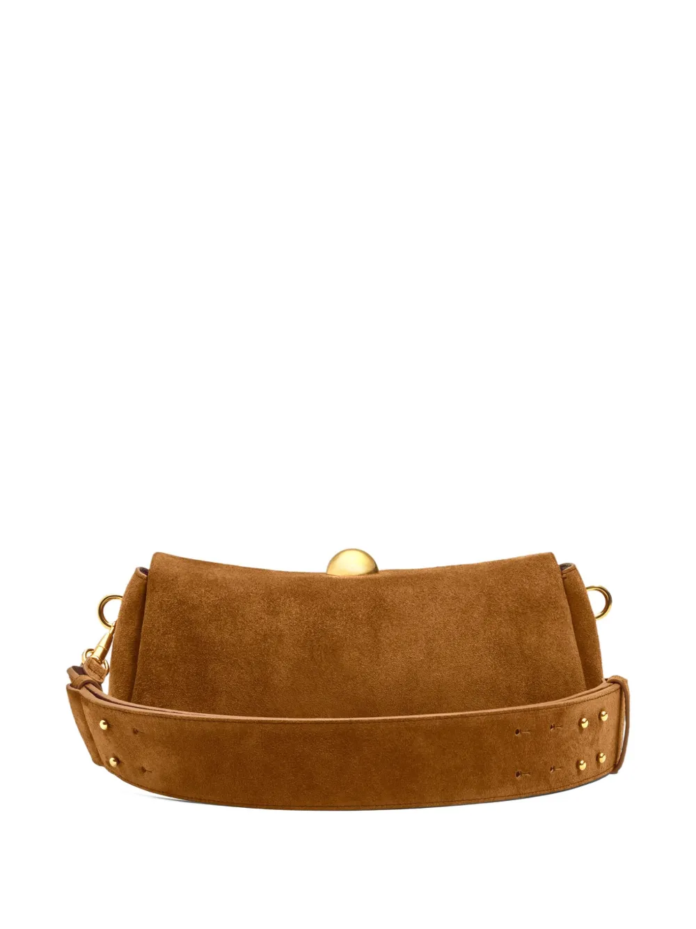 Ami Alexandre Mattiussi Suede Shoulder Bag In Brown