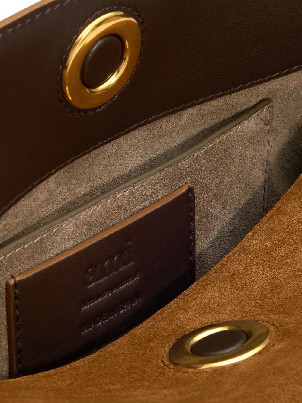 Ami Alexandre Mattiussi Suede Shoulder Bag In Brown