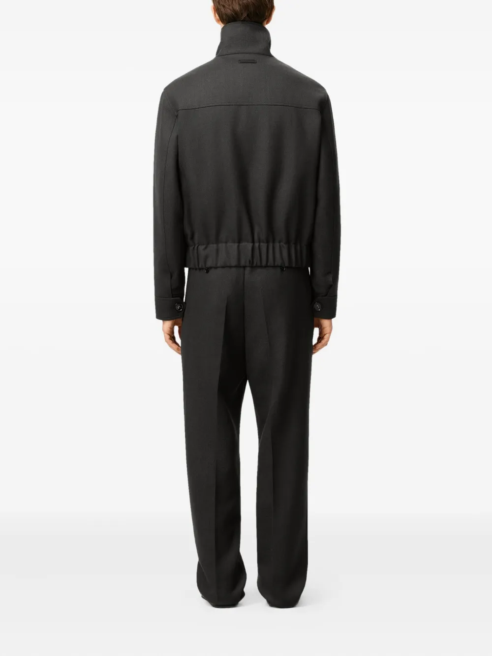 Ami Alexandre Mattiussi Harrington Wool Gabardine Jacket In Animal Print