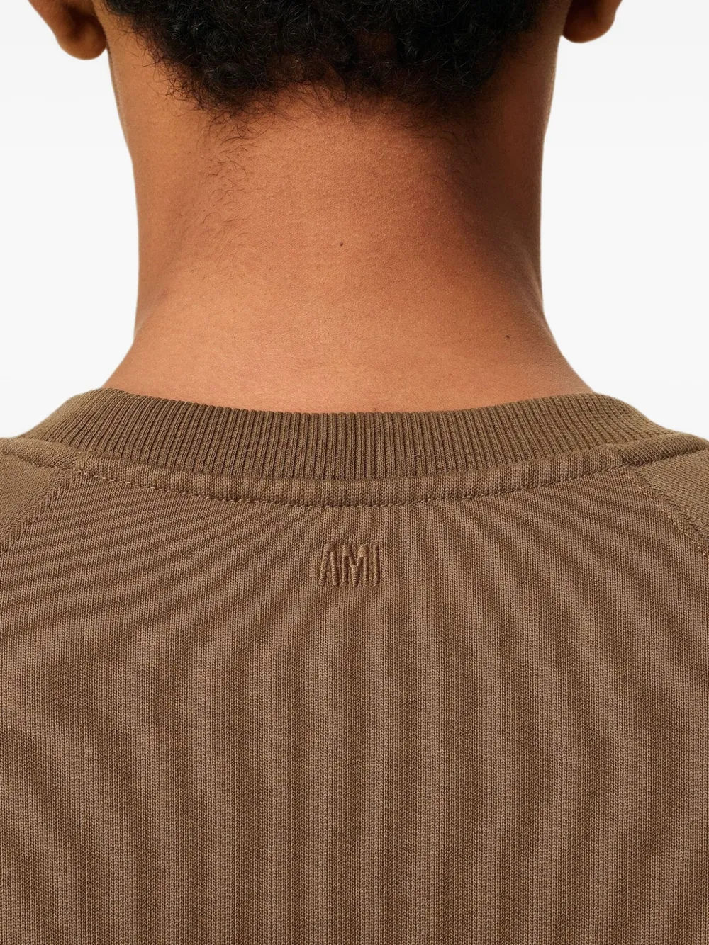 AMI Paris Sweater met logo Bruin