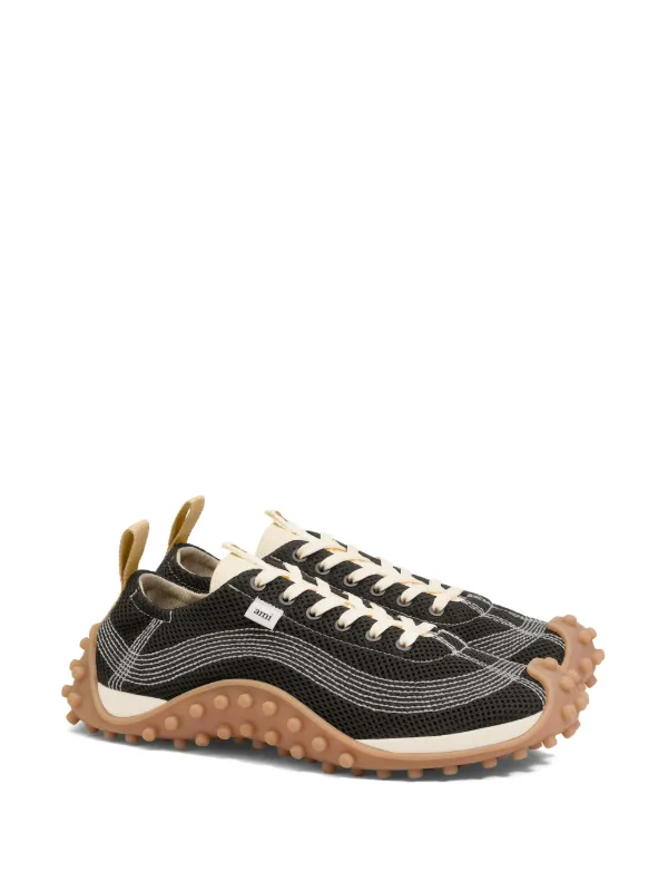 マ*ツ様 Ami Paris AMI Paris logo-patch Mesh Sneakers | Black | FARFETCH