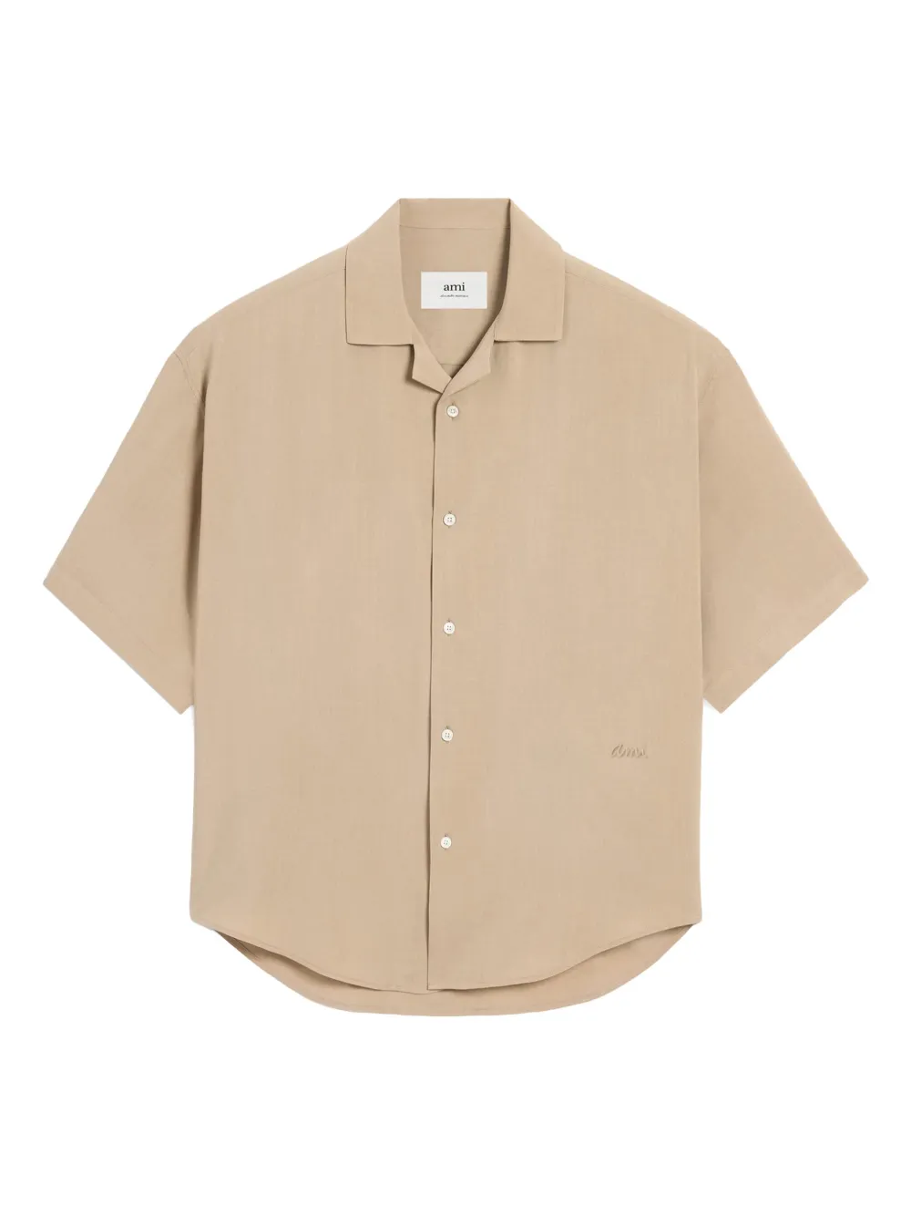 AMI Paris open-collar short-sleeve shirt | Brown | Image 1