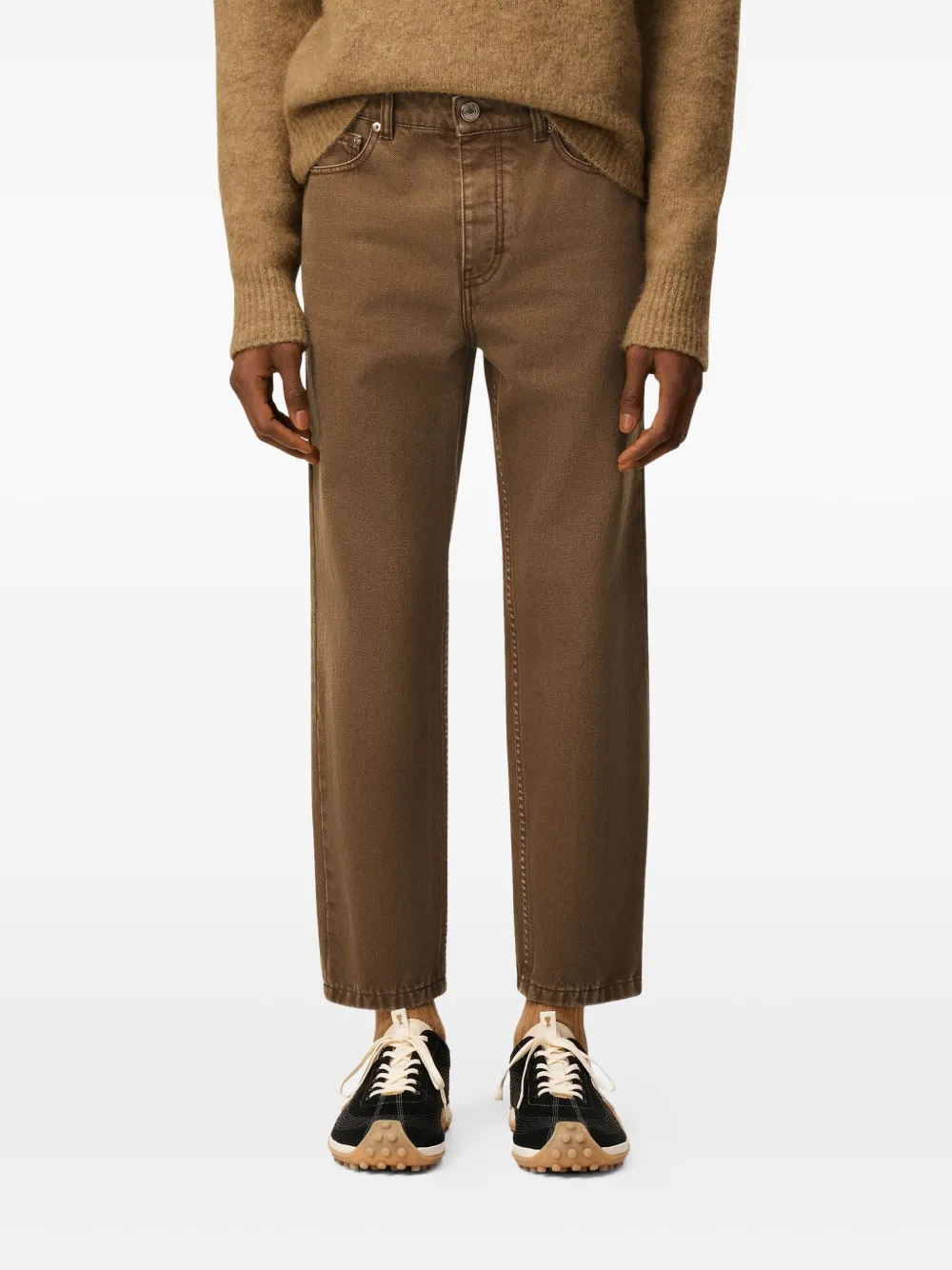 Ami Alexandre Mattiussi Brown Cotton Tapered Fit Jeans Brown In Brown