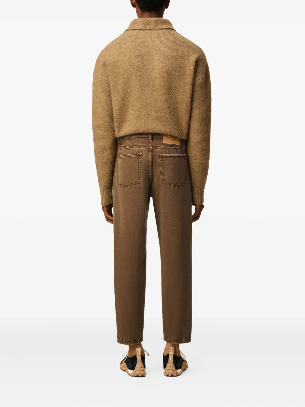 Ami Alexandre Mattiussi Brown Cotton Tapered Fit Jeans Brown In Brown