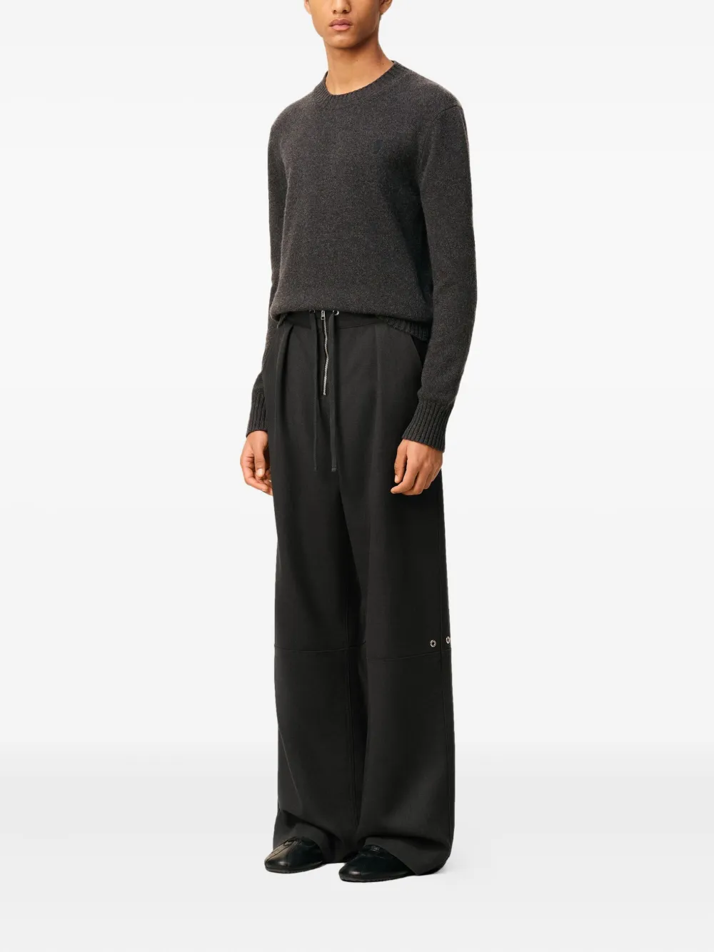 AMI Paris Wollen broek met rits Zwart