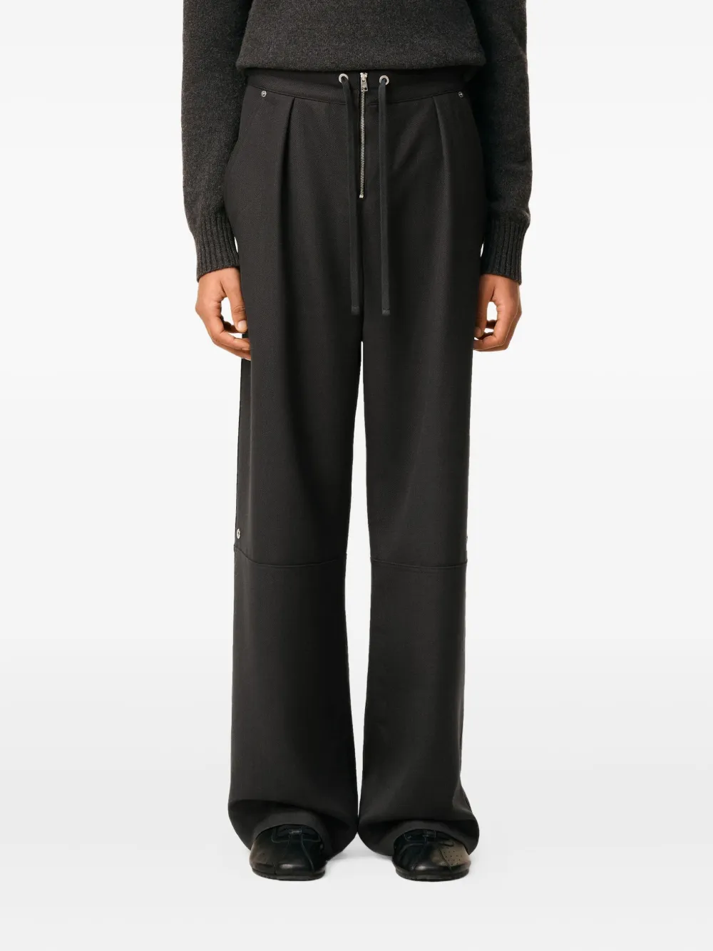 AMI Paris Wollen broek met rits Zwart