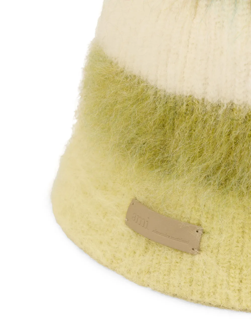 AMI Paris Gestreepte mohair vissershoed Groen
