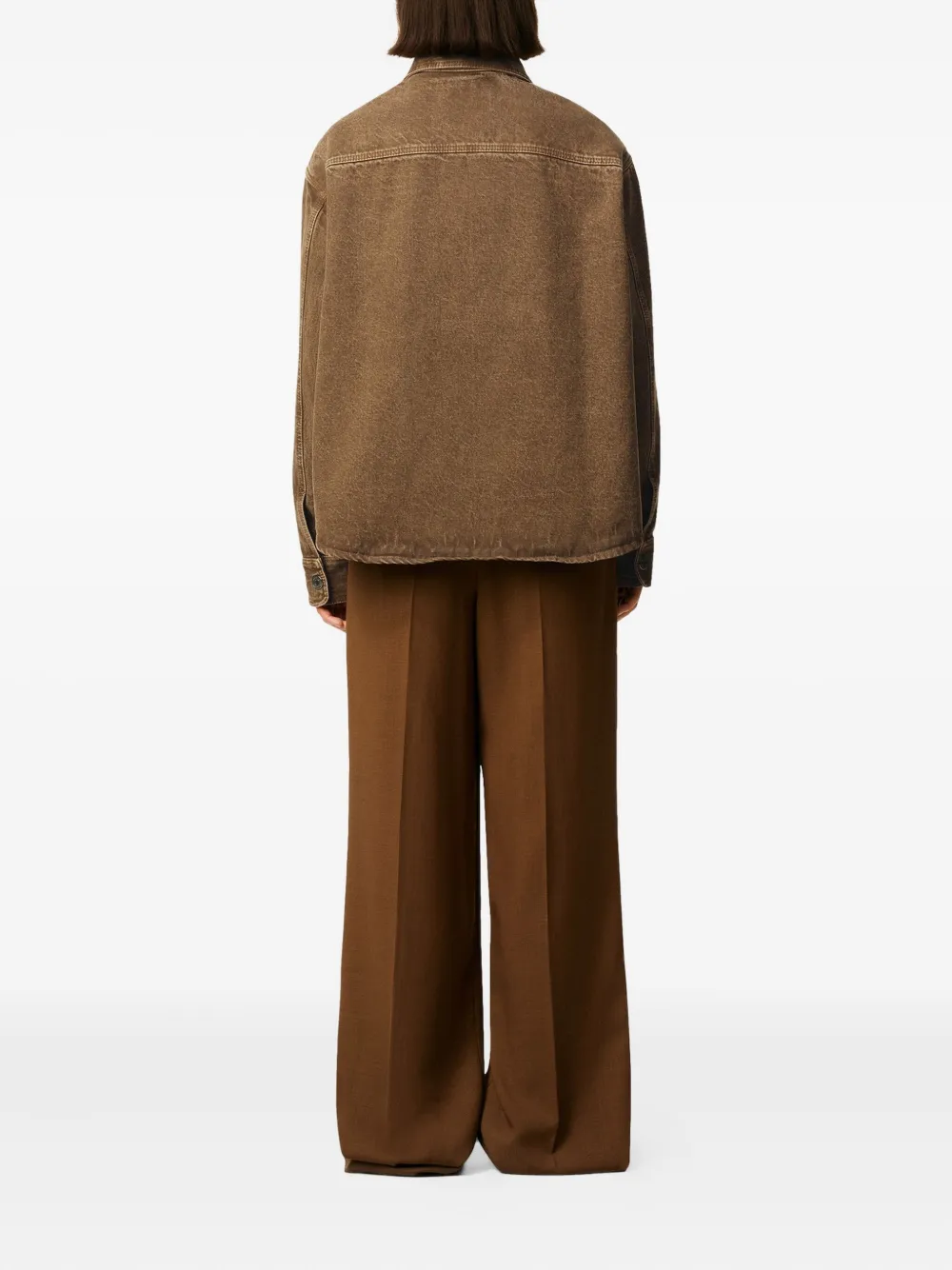 AMI Paris Ami De Coeur katoenen shirtjack Bruin