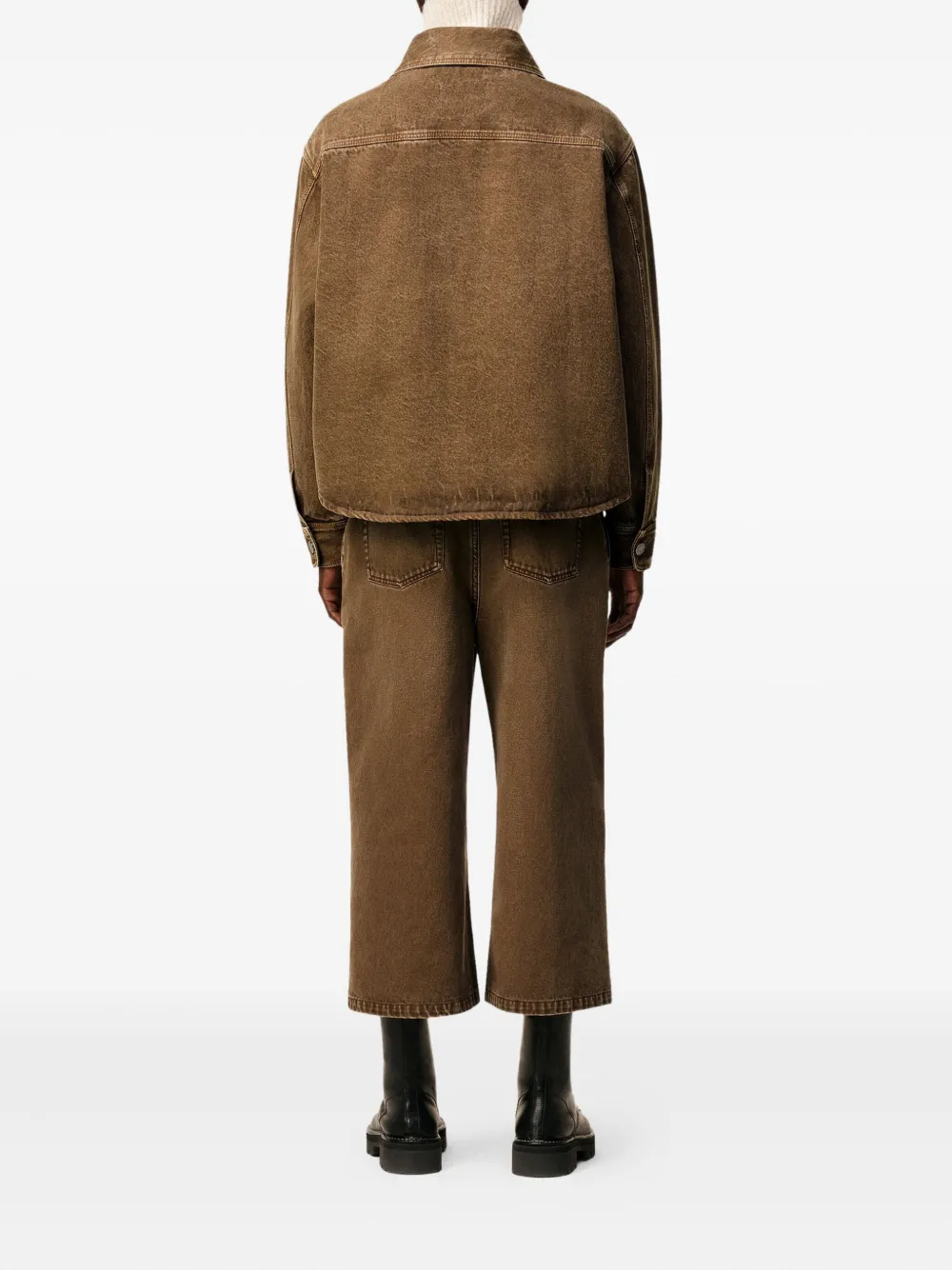 AMI Paris Ami De Coeur katoenen shirtjack Bruin