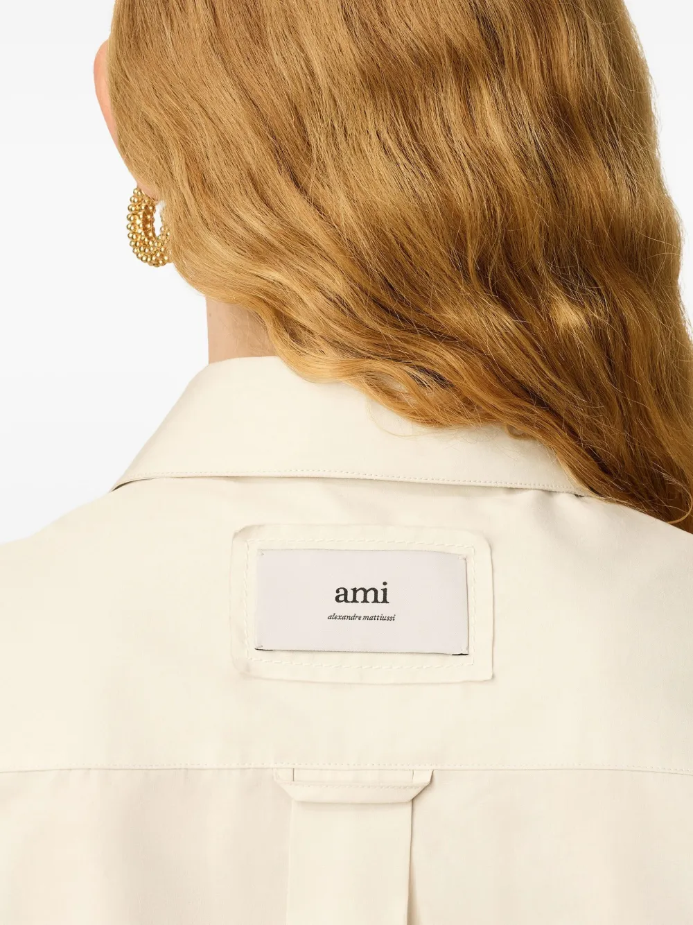 AMI Paris Shirt met gerafelde afwerking Beige