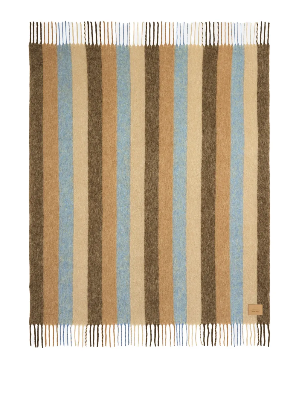 AMI Paris Alexandre Mattiussi striped mohair blanket | Brown | Image 1
