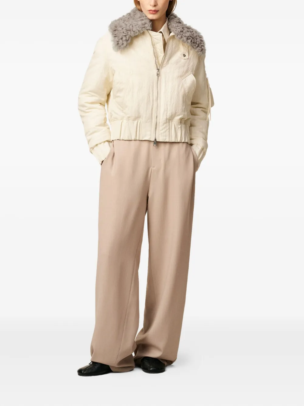 AMI Paris Gewatteerd bomberjack Beige