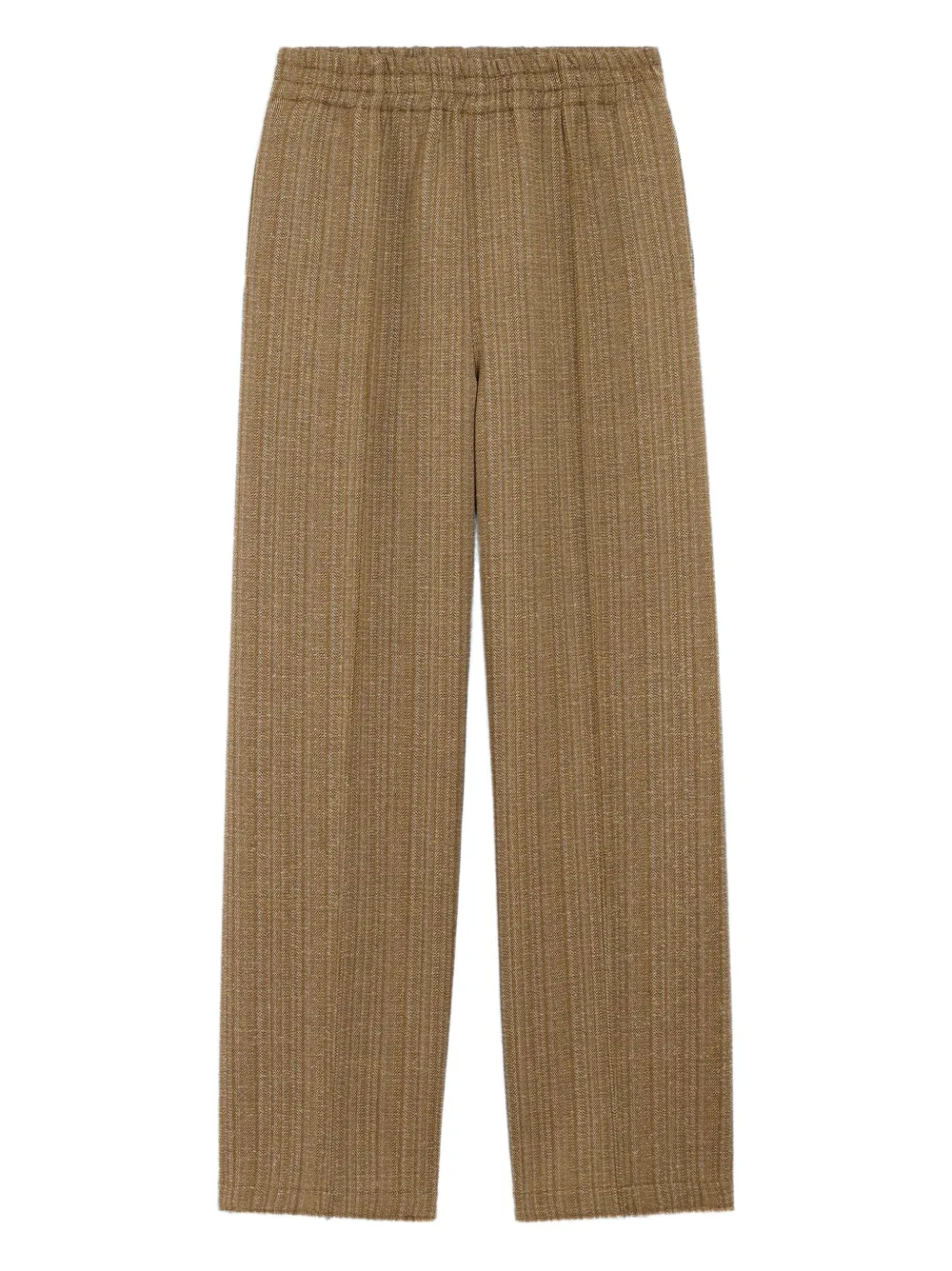 AMI Paris herringbone elasticated wool trousers | Brown | Image 1