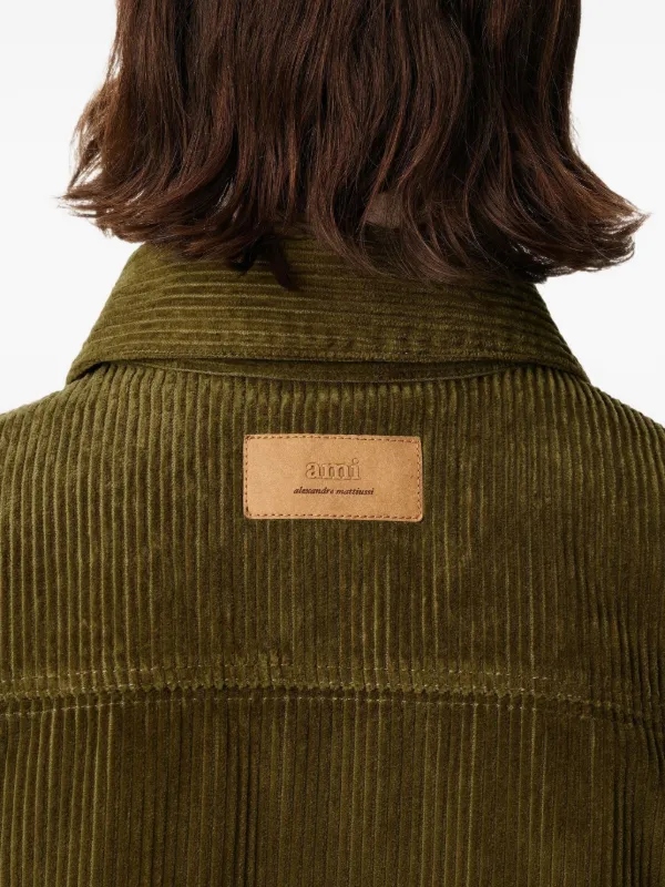 AMI Paris コーデュロイ ブルゾン ジャケット AMI Paris コーデュロイ シャツジャケット | グリーン | FARFETCH JP