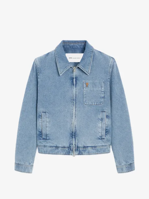 AMI Paris Ami De Coeur zipped denim jacket