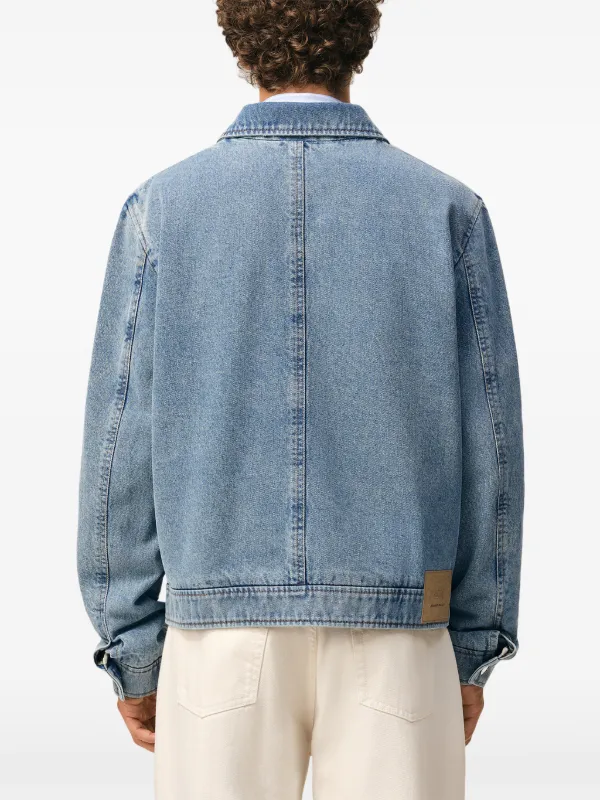 AMI Paris Ami De Coeur Zipped Denim Jacket | Blue | FARFETCH RO