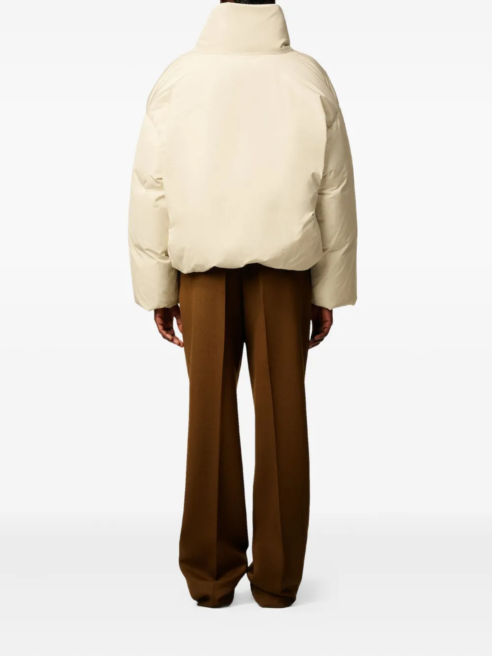 AMI Paris Donsjack met geborduurd logo Beige