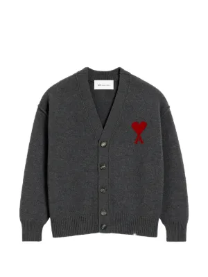 AMI Paris Ami De Coeur ウールポロシャツ | グレー | FARFETCH JP