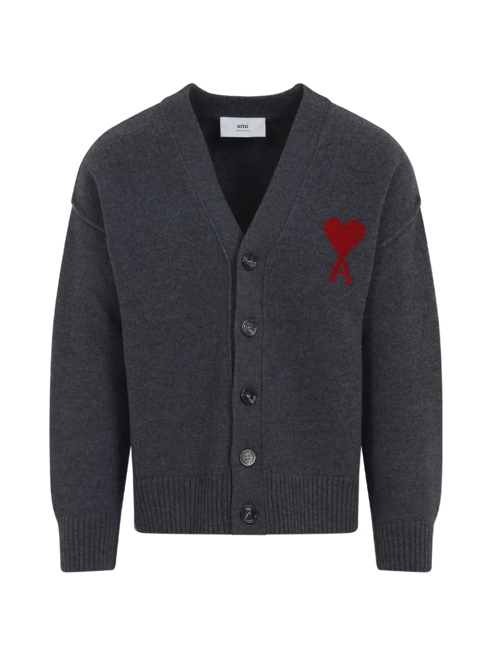 AMI Paris Cardigan con intarsio - Grigio