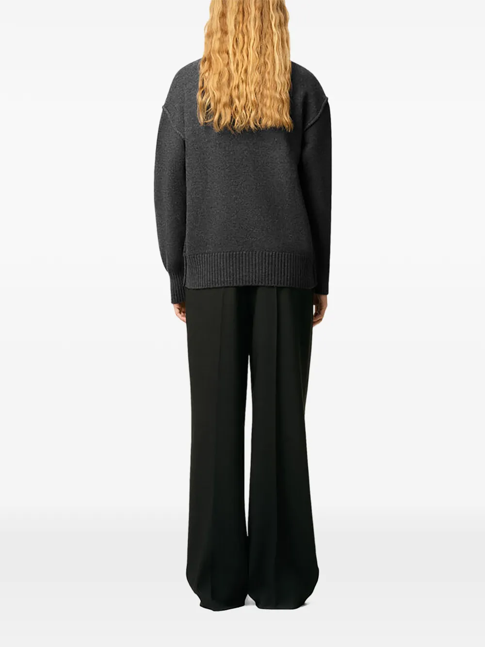 AMI Paris Wollen vest met Ami de Coeur Grijs
