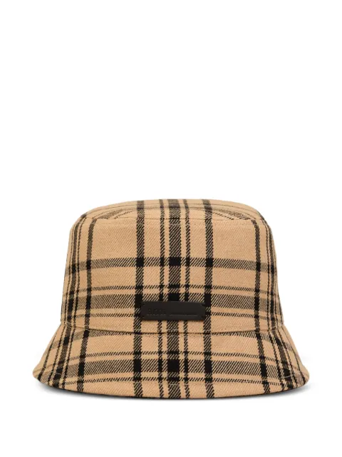 AMI Paris checked wool bucket hat
