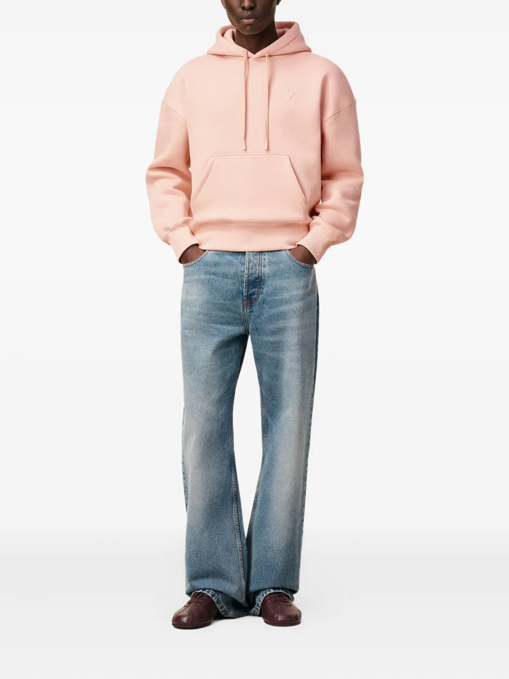 AMI Paris Hoodie met logo Roze