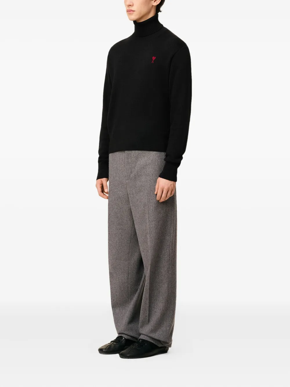 AMI Paris Ami-De-Coeur roll-neck sweater Zwart