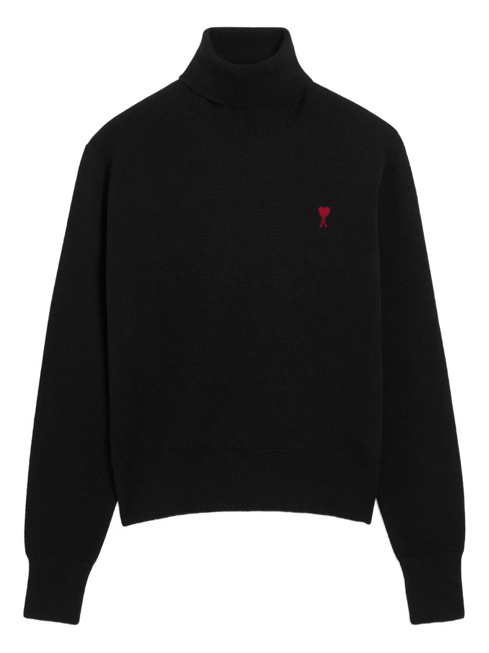 AMI Paris Ami-De-Coeur roll-neck sweater | Black | Image 1