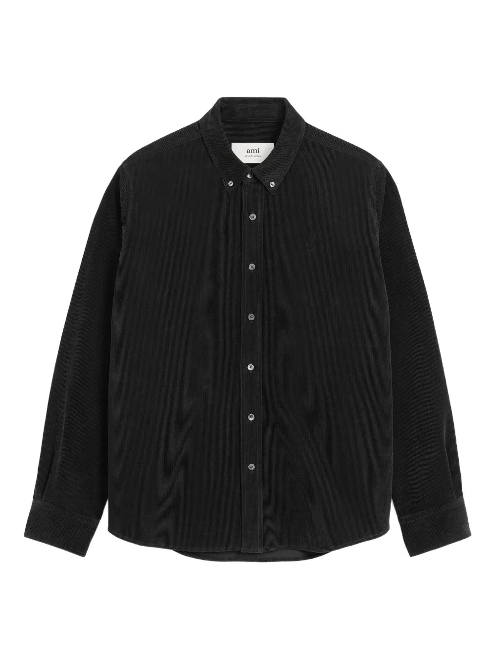 AMI Paris corduroy logo-embroidered shirt | Black | Image 1