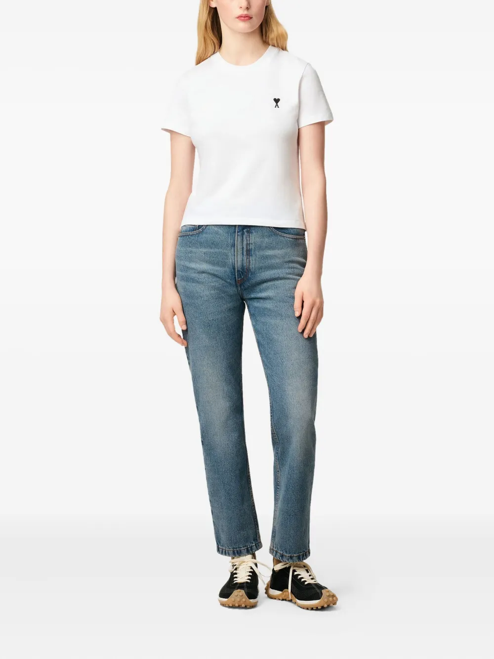 AMI Paris heart-embroidered cotton T-shirt | T-Shirts & Jersey Shirts | Image 2