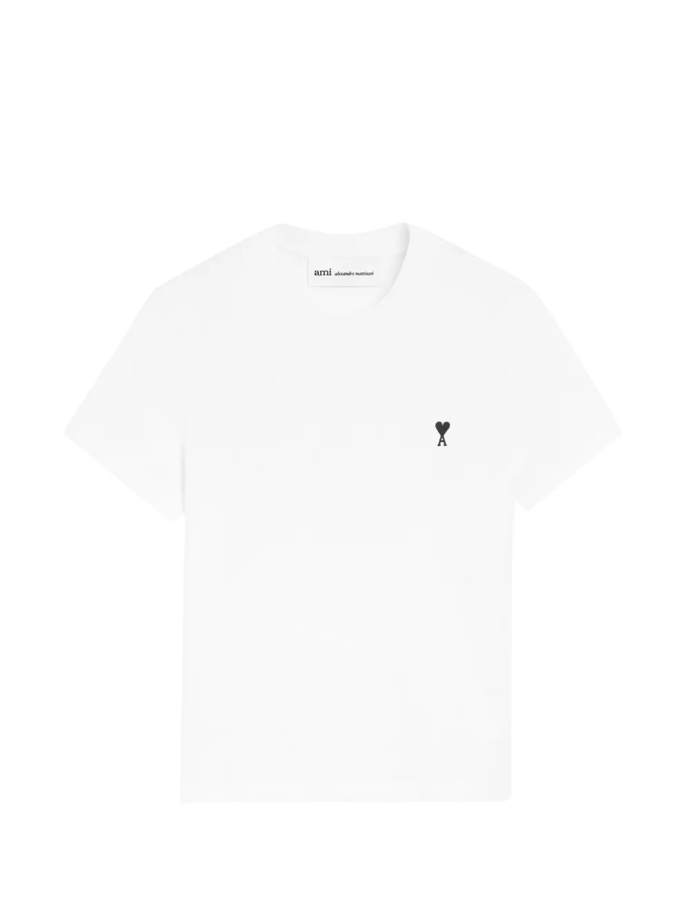 AMI Paris heart-embroidered cotton T-shirt - Weiß