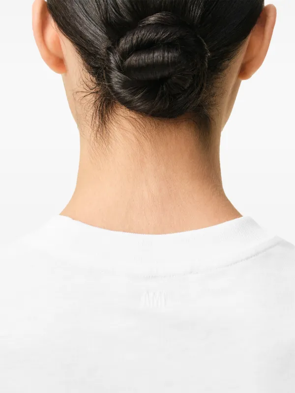 AMI Paris Ami De Coeur T-shirt Met Ronde Hals | Wit | FARFETCH NL