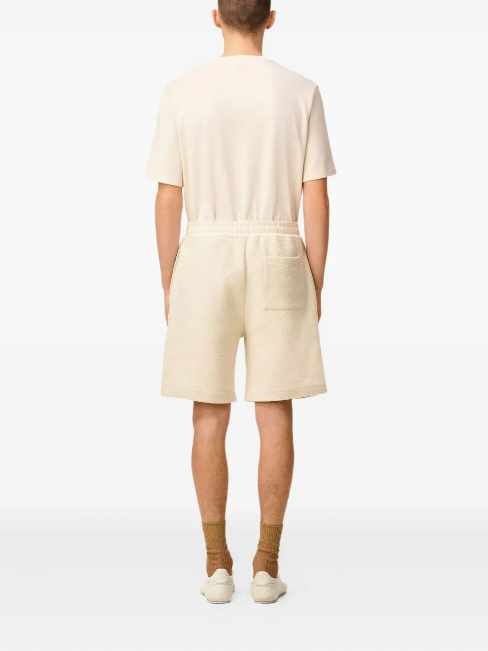 AMI Paris Katoenen fleece shorts Beige