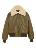 AMI Paris leather zipped jacket - Green