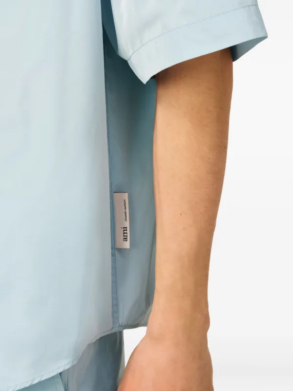 ★★AMI PARIS★★ Front Pocket Short Sleeve Shirt Baby Blue AMI Paris short-sleeve button-up Shirt | Blue | FARFETCH