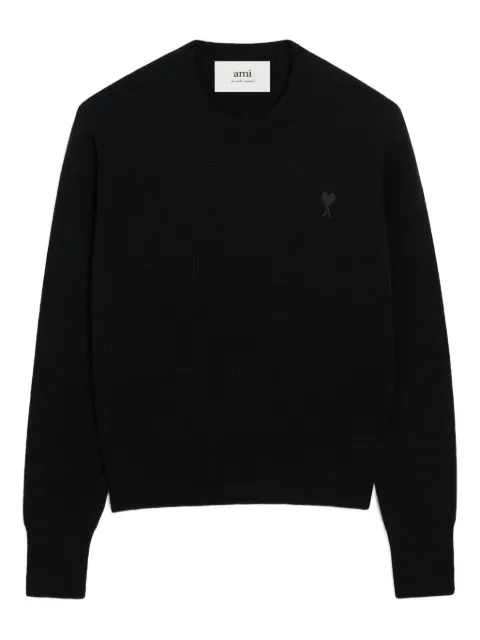 AMI Paris crewneck heart-embroidered sweater