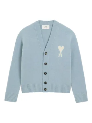 AMI Paris Ami De Coeur カーディガン | ブルー | FARFETCH JP