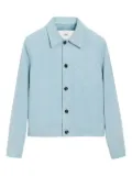 AMI Paris suede button-up jacket - Blue